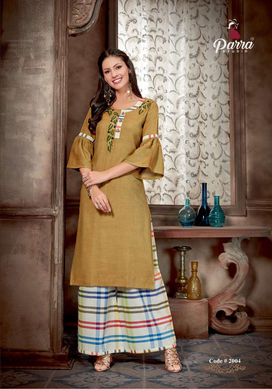 Aliya Vol-2 Parra Studio Silk Cotton Palazzo Kurti Catalog Aliya Vol-2 Parra Studio Silk Cotton Palazzo Kurti Catalog